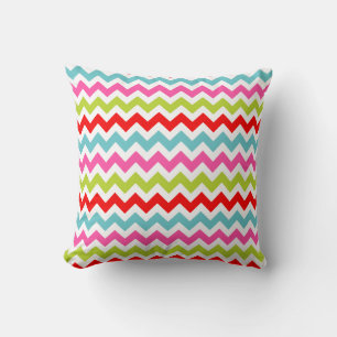 Festive Chevron Pattern – Retro Holiday Stripes Throw Pillow