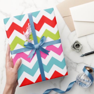 Festive Chevron Pattern – Retro Holiday Stripes Wrapping Paper