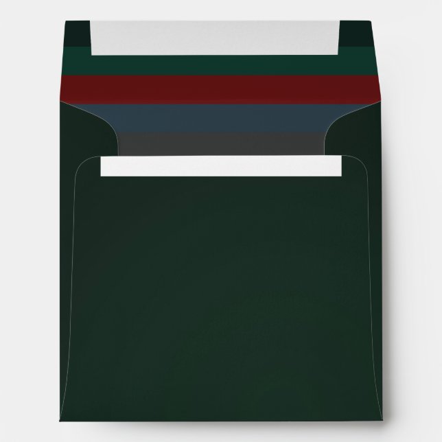 Festive Chic Elegant Rich Dark Green Customizable  Envelope (Back (Bottom))