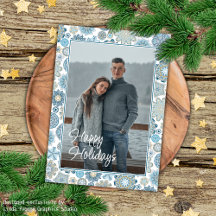 Festive Chic Floral Mandala Snow Flakes Pattern