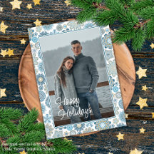 Festive Chic Floral Mandala Snow Flakes Pattern