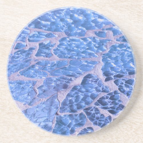 Festive Chic Glitter Blue Stones Coaster