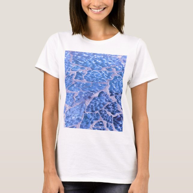 Festive Chic Glitter Blue Stones T-Shirt (Front)