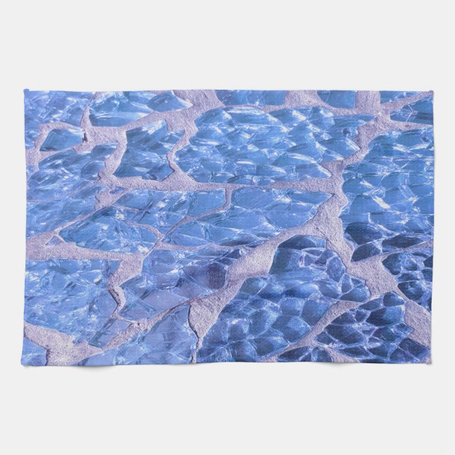 Festive Chic Glitter Blue Stones Towel (Horizontal)