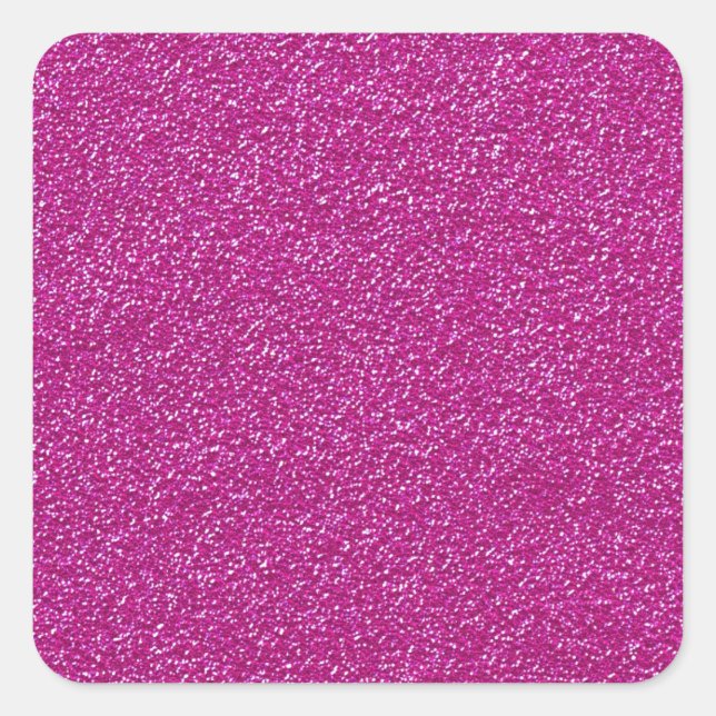 Festive Chic Pink Glitter Background Romantic Square Sticker (Front)