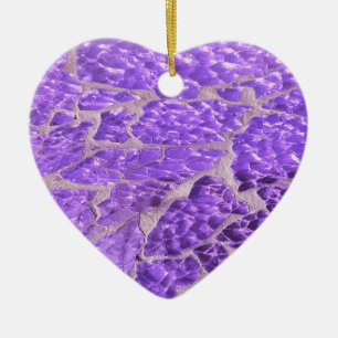Festive Chic Shiny Purple Glitter Stones Ceramic Ornament
