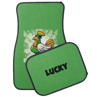 Festive Chicken with a hat Car Floor Mat