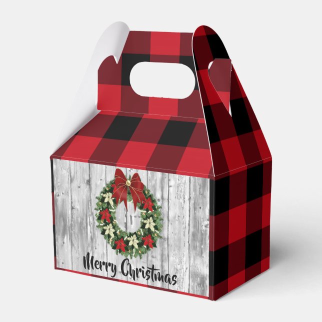 Festive Christmas add name party Favor Boxes (Front Side)