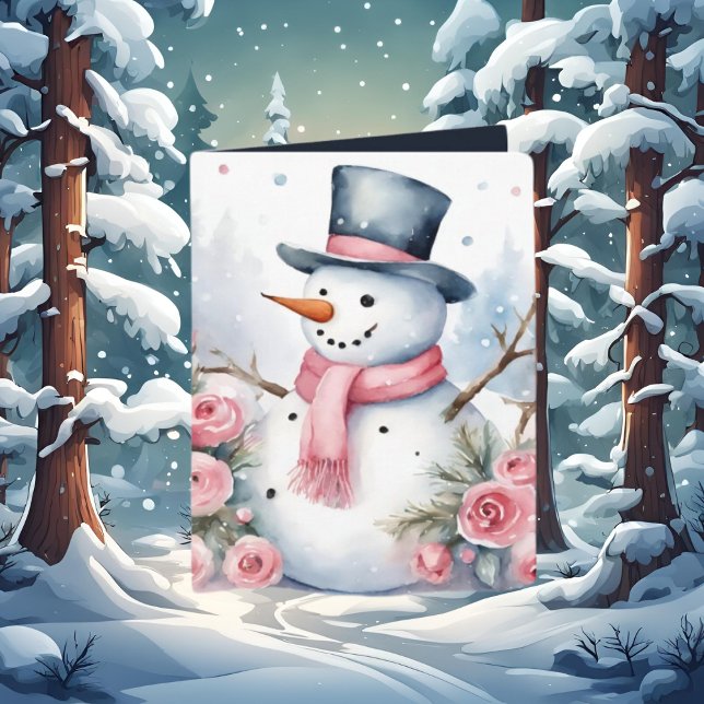 Festive Christmas add text snowman Card (Creator Uploaded)