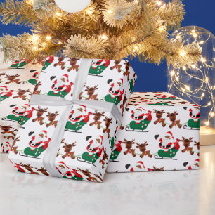 Festive Christmas African American Santa Wrapping Paper
