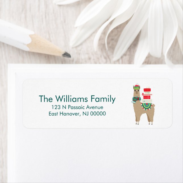 Festive Christmas Alpaca Label (Insitu)