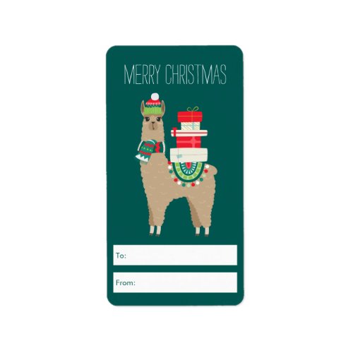 Festive Christmas Alpaca Personalized Gift Tags