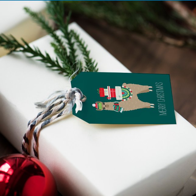 Festive Christmas Alpaca Personalized Gift Tags (Creator Uploaded)