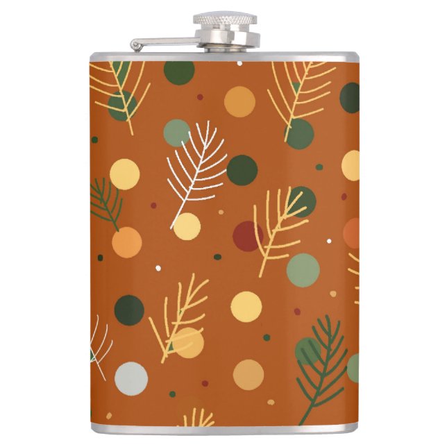 Festive Christmas and New Year pattern  Flask (Front)