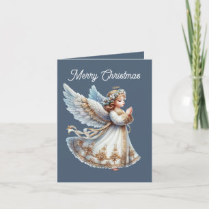 Festive Christmas Angel add message  Holiday Card