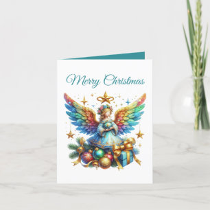 Festive Christmas  Angel add message Holiday Card