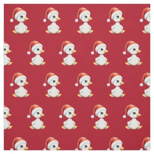 Festive Christmas Baby Goose with Santa Hat Red Fabric