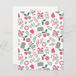 Festive Christmas Baby Shower Thank You Card