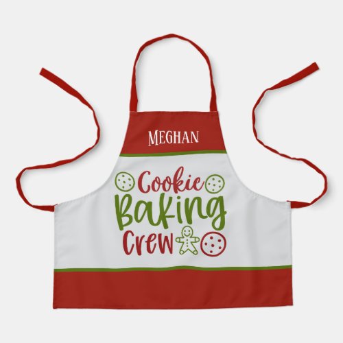 Festive Christmas baking crew add name Apron