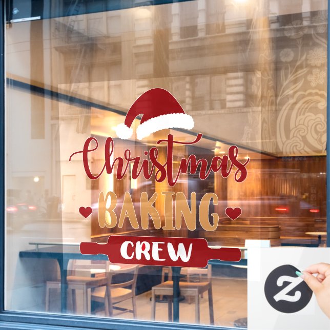 festive Christmas baking crew bakery  Window Cling (Cafe Window)