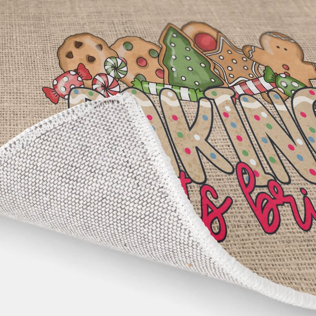 Festive Christmas baking spirits bright kitchen Rug (Indoor)