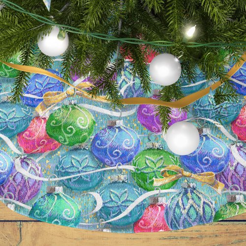 Festive Christmas Balls Christmas Tree Skirt
