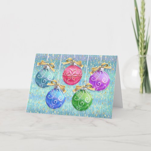 Festive Christmas Balls  Confetti Thank You Card