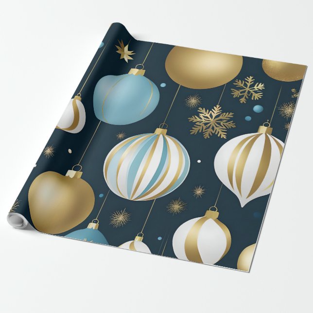 festive christmas balls wrapping paper (Unrolled)