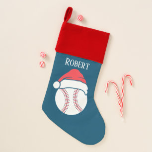 festive Christmas Baseball sports add name Stocking