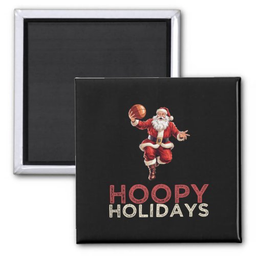 Festive Christmas Basketball Santa 1  Magnet