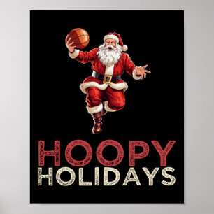 Festive Christmas Basketball Santa 1  Poster