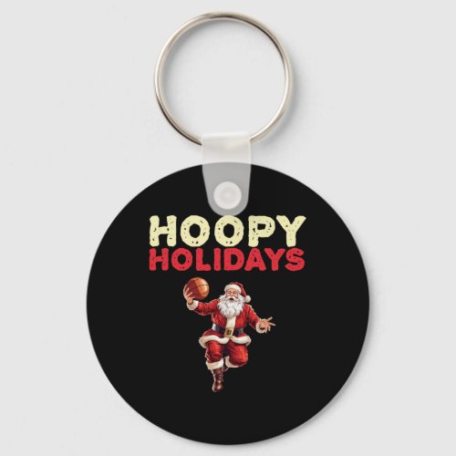 Festive Christmas Basketball Santa 2  Keychain