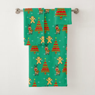 festive Christmas Bath Towel Set