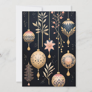 Festive Christmas Baubles Greeting Card