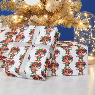 Festive Christmas beach elf tiled pattern Wrapping Paper