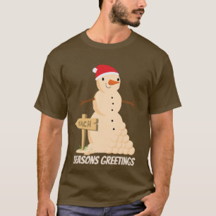Festive Christmas beach sand snowman T-Shirt
