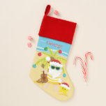 festive Christmas beach Santa add name  Christmas Stocking<br><div class="desc">festive Christmas beach Santa add name Christmas Stocking</div>