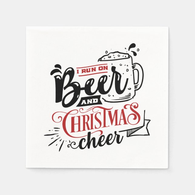 festive Christmas beer drinking party Napkins (Front)