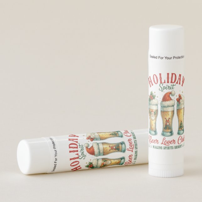 Festive Christmas beer lovers club favor Lip Balm (Front)
