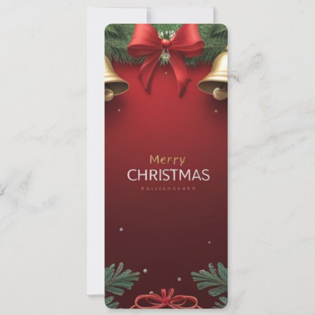 Festive Christmas Bells and Ornaments design  Card (Front)