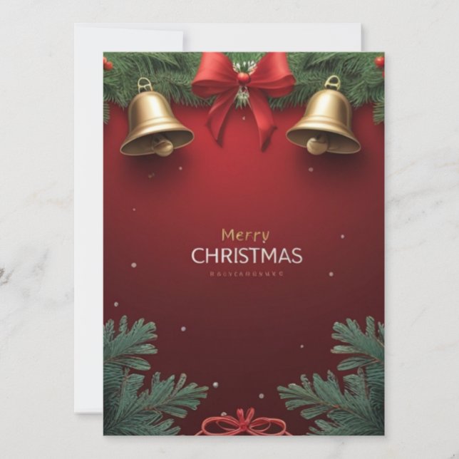Festive Christmas Bells and Ornaments design  Card (Front)