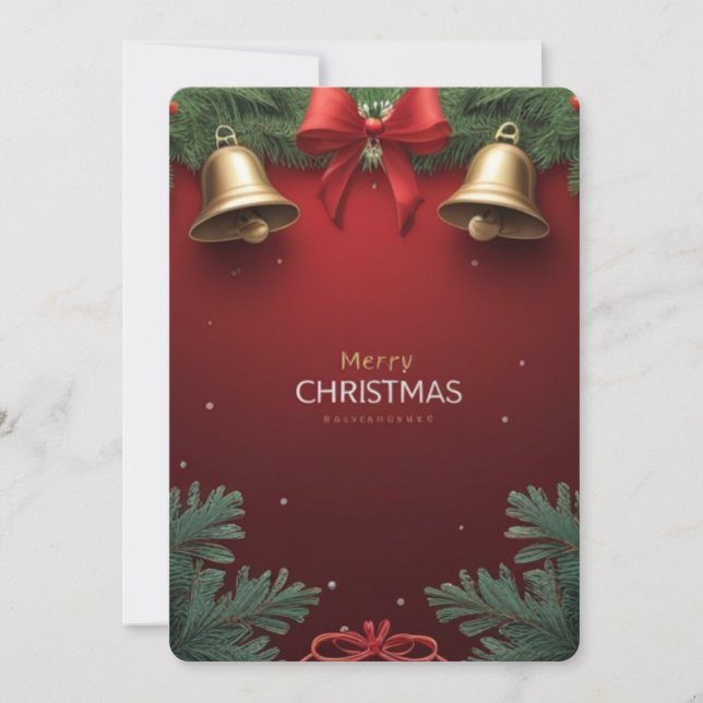 Festive Christmas Bells and Ornaments design  Holiday Card (Front)