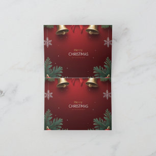 Festive Christmas Bells and Ornaments design Thank You Card