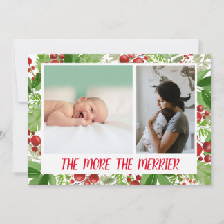 Festive Christmas Berry | Birth Announcement Photo
