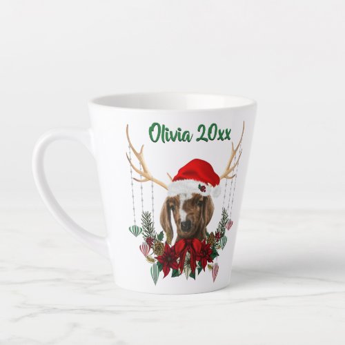 Festive Christmas Boer Goat Kid Latte Mug