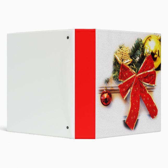 Festive Christmas bow 3 Ring Binder (Background)