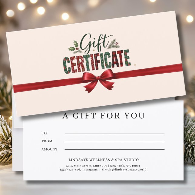 Festive Christmas Bow Script Business Certificate (Festive Christmas Bow Script Business Certificate)