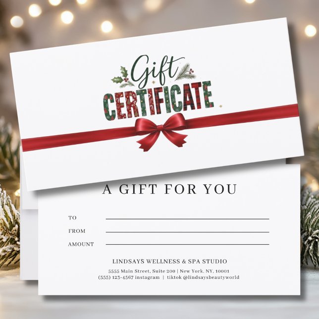 Festive Christmas Bow Script Business Certificate (Festive Christmas Bow Script Business Certificate)