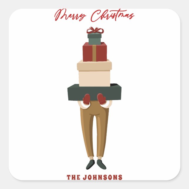 Festive Christmas Boxes  Square Sticker (Front)