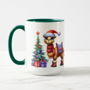 Festive Christmas camel add monogram Mug